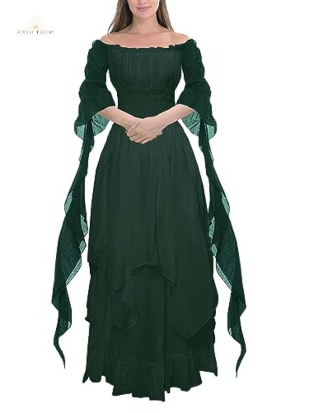 Victorian Renaissance Costume Dress Off Shoulder Puff Sleeve